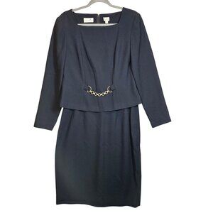 Liz Claiborne blouse skirt set Womens 8 Black Career Business Party Formal Class